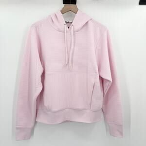 DSG Women's So Soft Ottoman Fleece Hoodie Light Pink Ribbed Pullover Athleisure